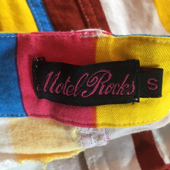 Candy stripe denim jean skirt bright and colorful mod Y2K quirky pop 80s 90s - Picture 4 of 8